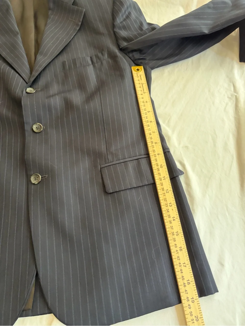 Harold Powell Men's Navy Pinstripe Sport Coat Blazer 100% Wool Size 42R